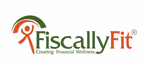 Fiscally Fit logo: The words, "Fiscally" and "Fit" as all one word, capped "F's," to the right of a stylized stick figure with arms up to an arc.